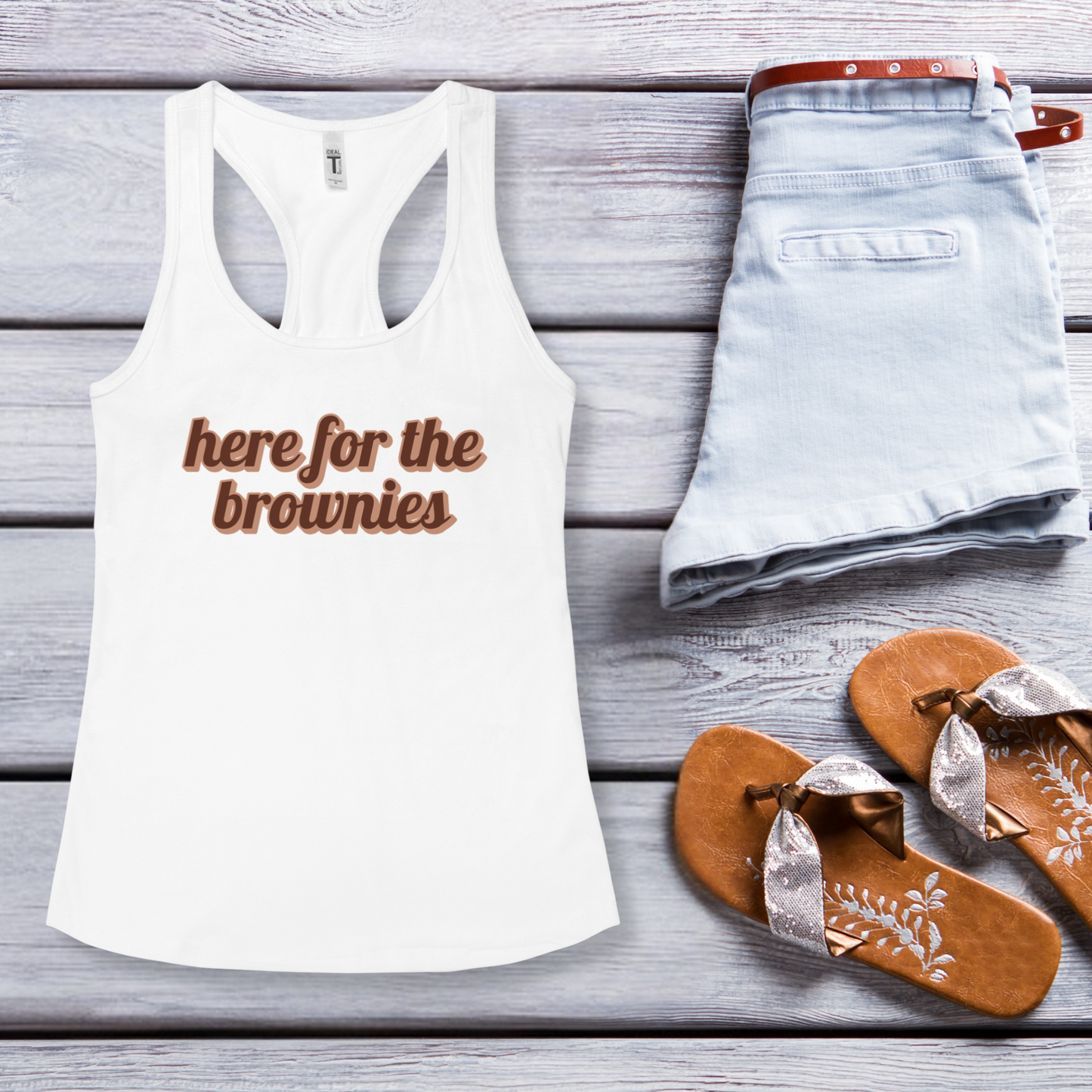 Here for the Brownies Racerback Tank