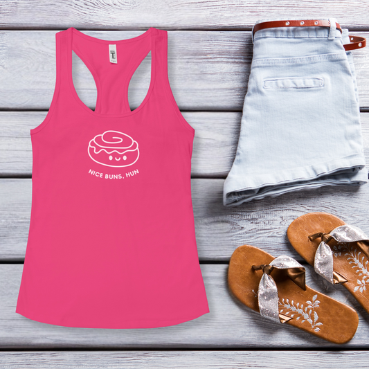 Nice Buns, Hun Women's Racerback Tank